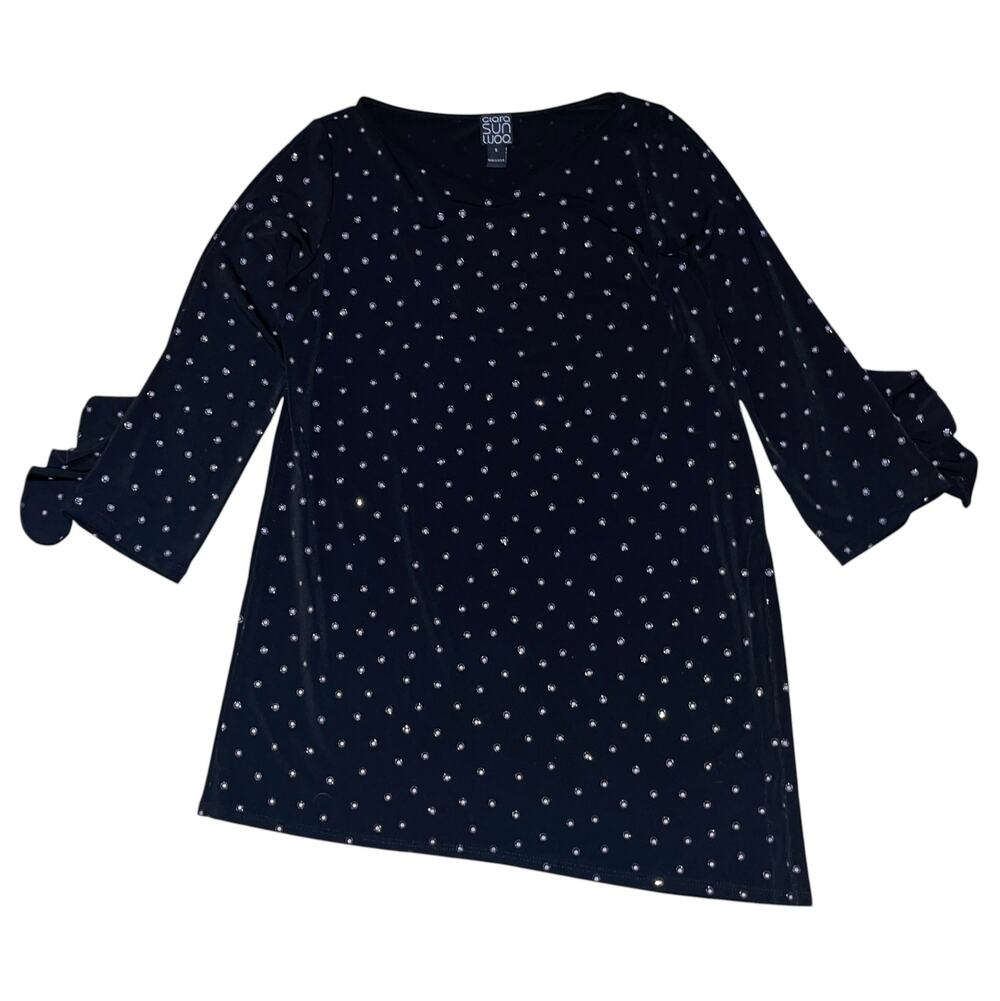 Clara Sun Woo Tunic Blouse Ruffle Sleeves